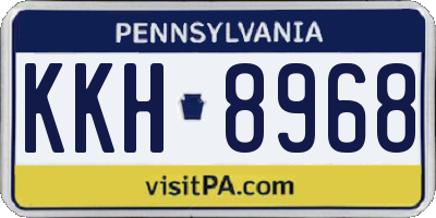 PA license plate KKH8968