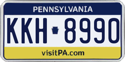 PA license plate KKH8990