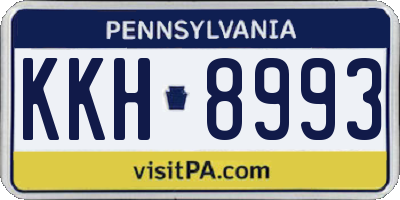 PA license plate KKH8993