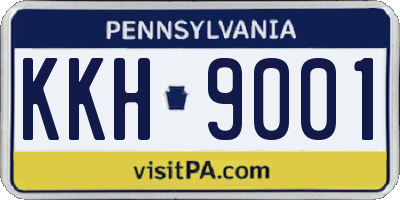 PA license plate KKH9001