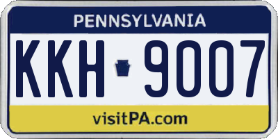 PA license plate KKH9007