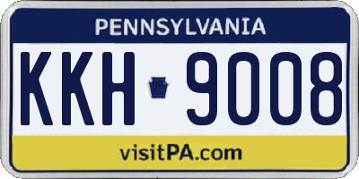 PA license plate KKH9008
