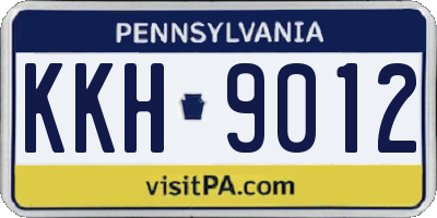 PA license plate KKH9012