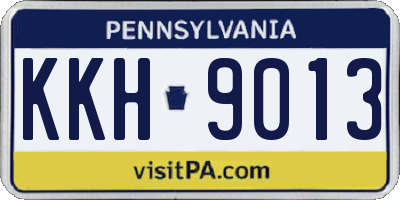 PA license plate KKH9013