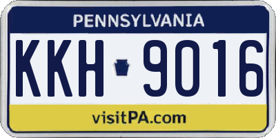 PA license plate KKH9016