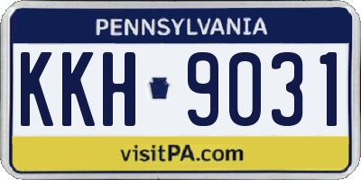 PA license plate KKH9031