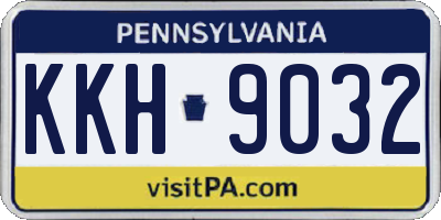 PA license plate KKH9032