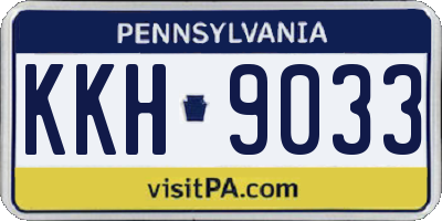 PA license plate KKH9033