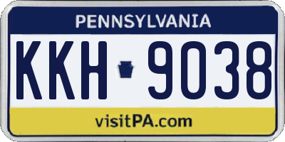PA license plate KKH9038