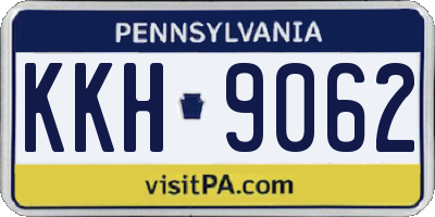 PA license plate KKH9062