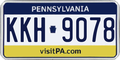 PA license plate KKH9078