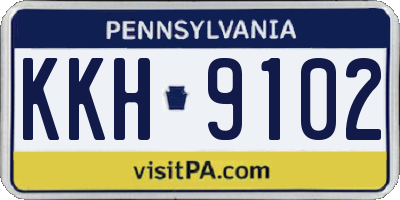 PA license plate KKH9102