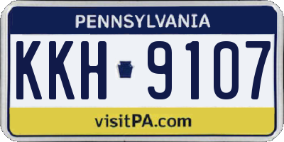 PA license plate KKH9107