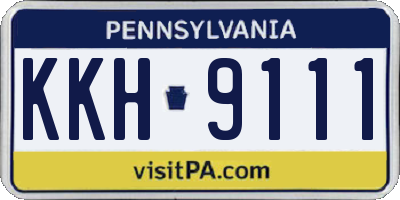 PA license plate KKH9111