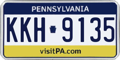 PA license plate KKH9135