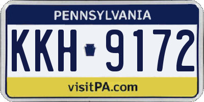 PA license plate KKH9172