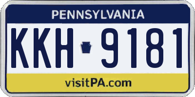 PA license plate KKH9181