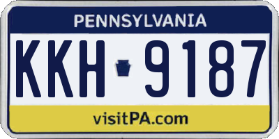 PA license plate KKH9187