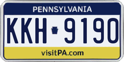 PA license plate KKH9190