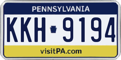 PA license plate KKH9194