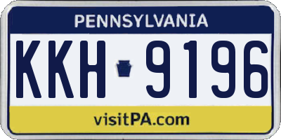 PA license plate KKH9196