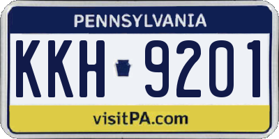 PA license plate KKH9201