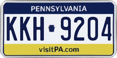 PA license plate KKH9204