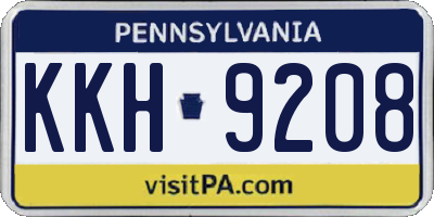 PA license plate KKH9208
