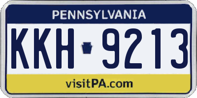 PA license plate KKH9213