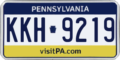 PA license plate KKH9219