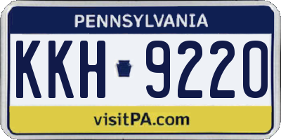 PA license plate KKH9220