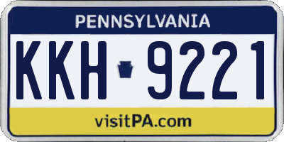 PA license plate KKH9221