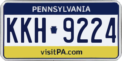 PA license plate KKH9224
