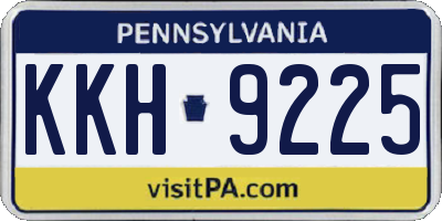 PA license plate KKH9225