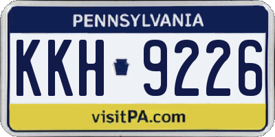 PA license plate KKH9226