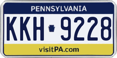 PA license plate KKH9228