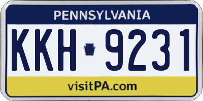 PA license plate KKH9231