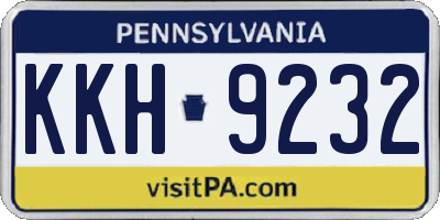PA license plate KKH9232