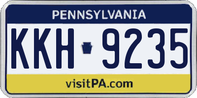 PA license plate KKH9235
