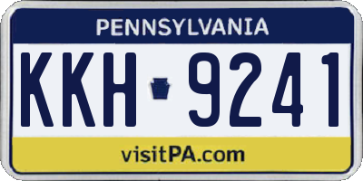 PA license plate KKH9241