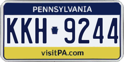 PA license plate KKH9244