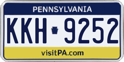 PA license plate KKH9252
