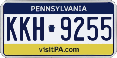 PA license plate KKH9255