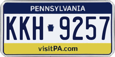 PA license plate KKH9257