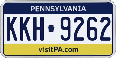 PA license plate KKH9262
