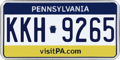 PA license plate KKH9265