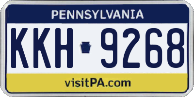 PA license plate KKH9268