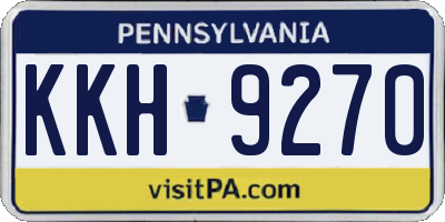 PA license plate KKH9270