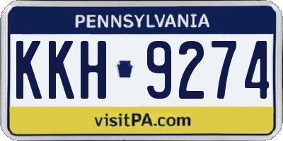 PA license plate KKH9274