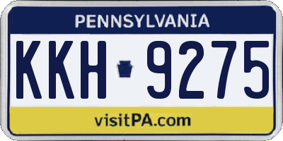 PA license plate KKH9275